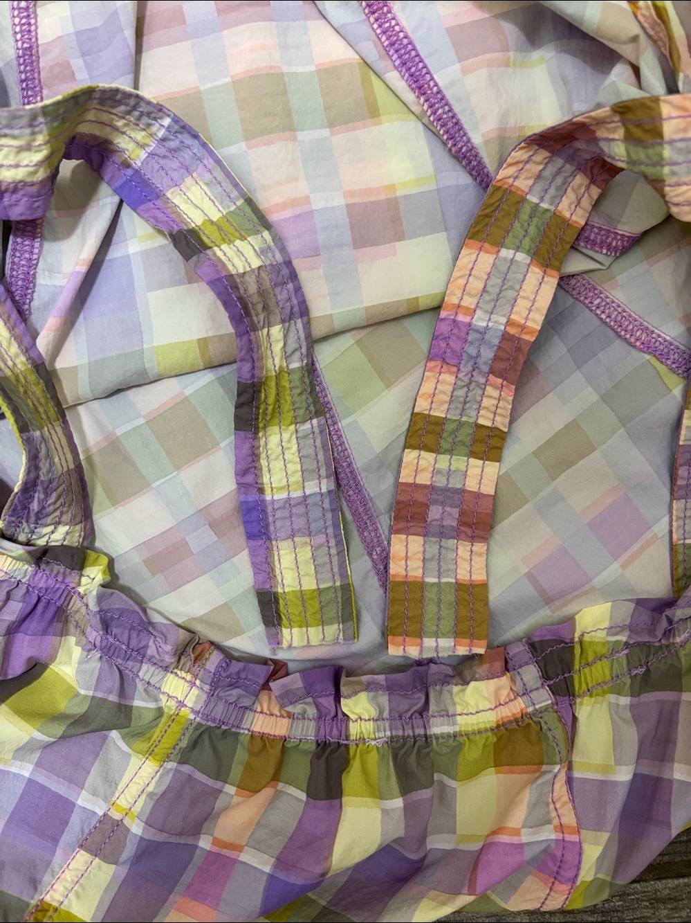 Anthropologie EVEVEST MIDI DRESS purple pink plaid XL - Picture 11 of 14
